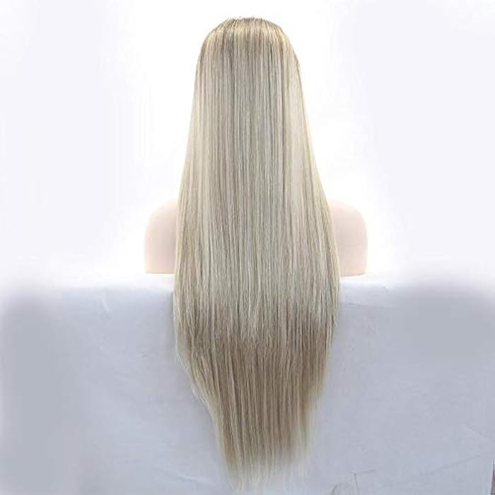 DILLARDS Women Straight Hair Front Lace Wig Deep Invisible Part Wig Blond Color - Image 4